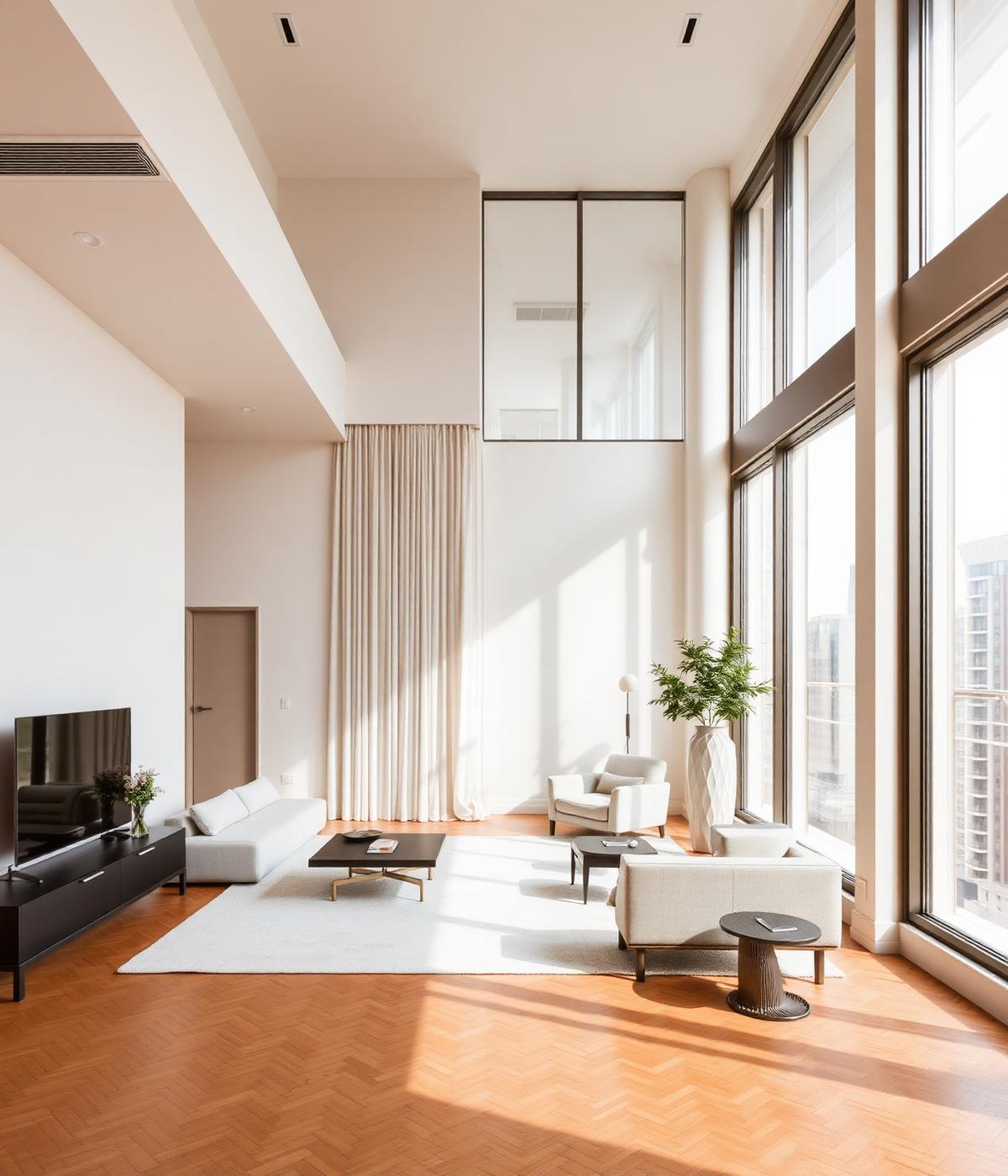 Interior de apartamento con luz natural